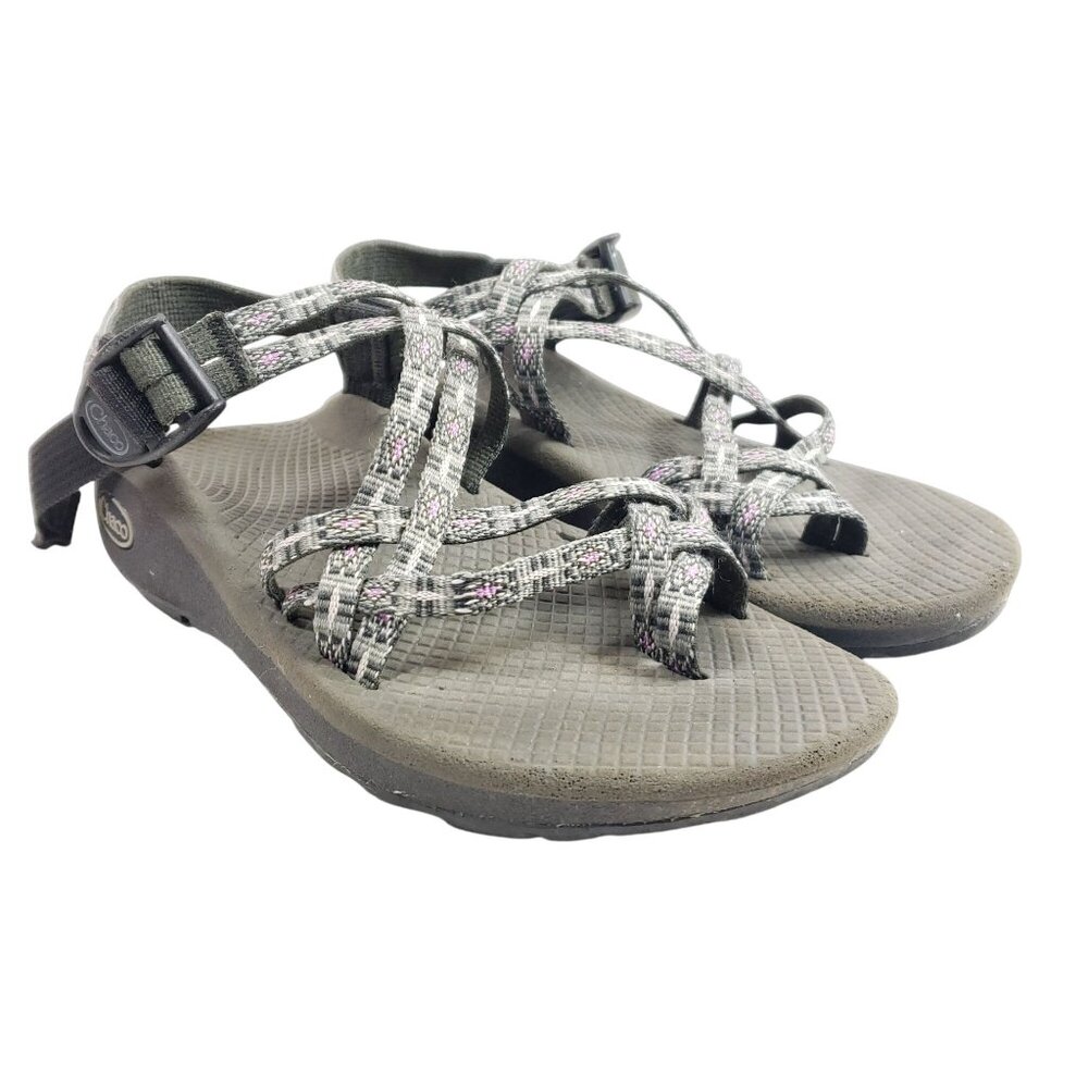 Chaco Womens Size 6 ZX/2 Gray Strappy Sandals With Adjustable Straps